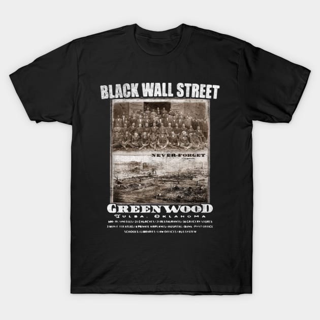 black wall street T-Shirt by yellowed